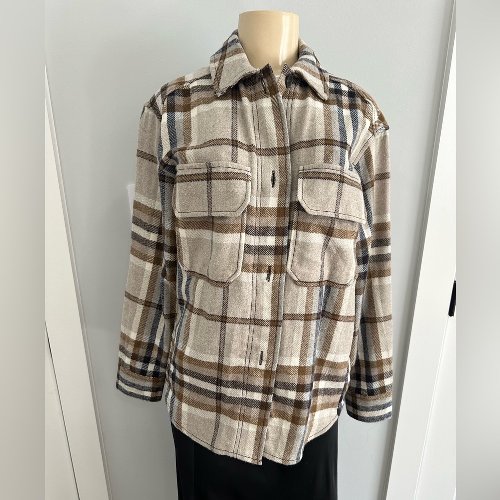 XS wool mix zara over shirt